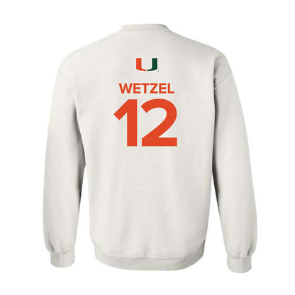 Miami - NCAA Women's Basketball : Natalie Wetzel - Replica Shersey Crewneck Sweatshirt-1