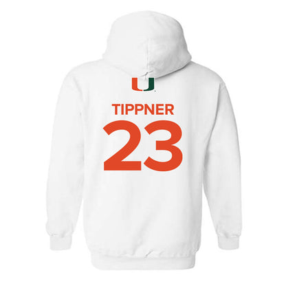 Miami - NCAA Women's Basketball : Meredith Tippner - Replica Shersey Hooded Sweatshirt-1