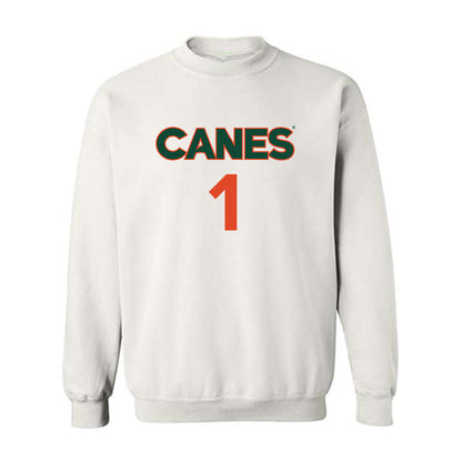 Miami - NCAA Women's Basketball : Camille Williams - Replica Shersey Crewneck Sweatshirt-0