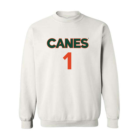 Miami - NCAA Women's Basketball : Camille Williams - Replica Shersey Crewneck Sweatshirt-0