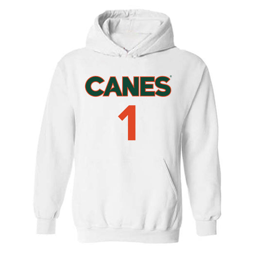 Miami - NCAA Women's Basketball : Camille Williams - Replica Shersey Hooded Sweatshirt-0