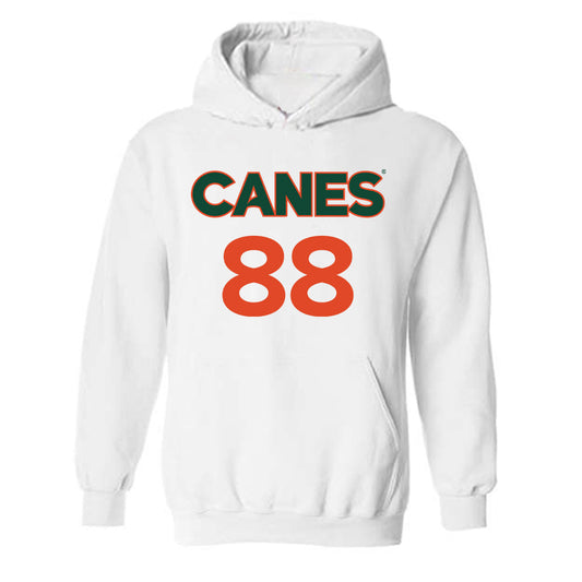 Miami - NCAA Men's Basketball : Timotej Malovec - Replica Shersey Hooded Sweatshirt-0
