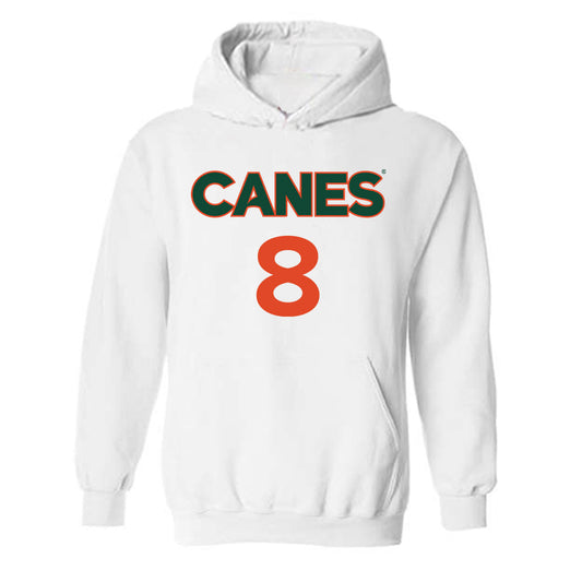 Miami - NCAA Men's Basketball : Ernest Udeh Jr. - Replica Shersey Hooded Sweatshirt-0