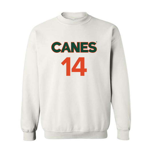 Miami - NCAA Men's Basketball : Noam Dovrat - Replica Shersey Crewneck Sweatshirt-0
