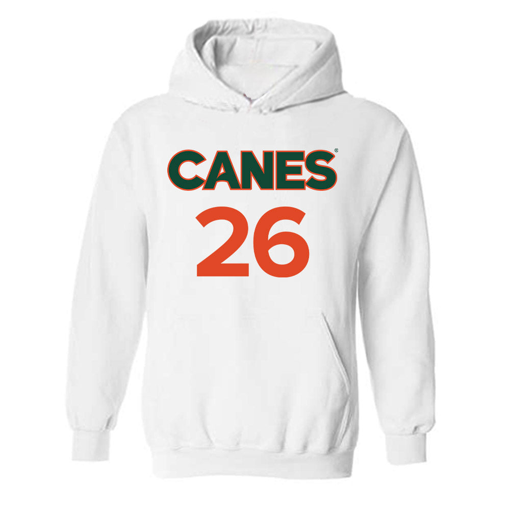 Miami - NCAA Women's Basketball : Dayana Mendes - Replica Shersey Hooded Sweatshirt-0
