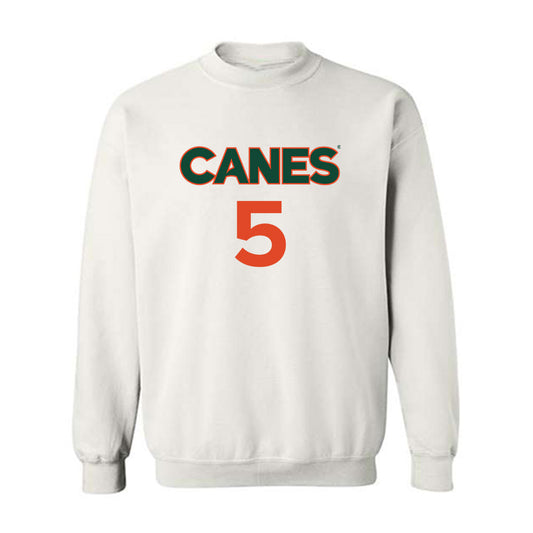 Miami - NCAA Men's Basketball : Malik Reneau - Replica Shersey Crewneck Sweatshirt-0