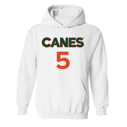 Miami - NCAA Men's Basketball : Malik Reneau - Replica Shersey Hooded Sweatshirt-0