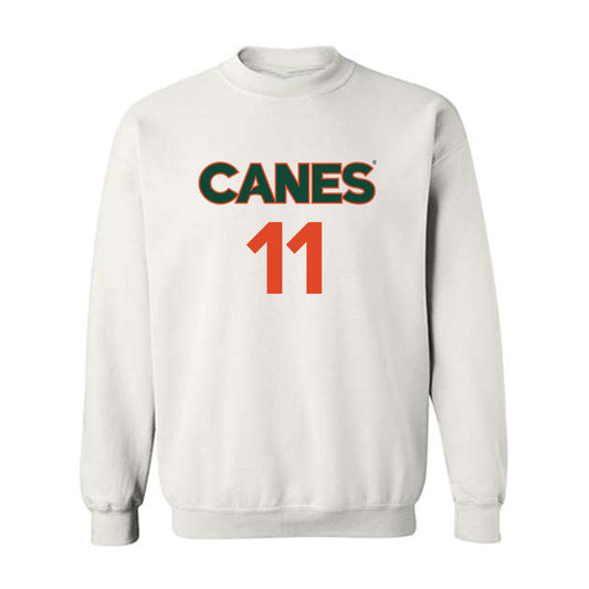 Miami - NCAA Men's Basketball : Salih Altuntas - Replica Shersey Crewneck Sweatshirt-0