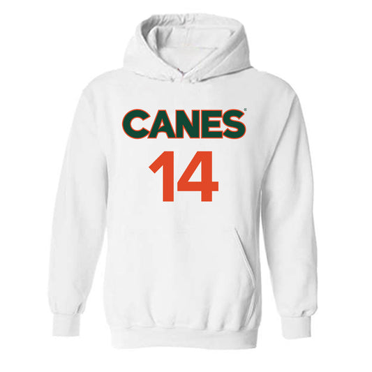 Miami - NCAA Men's Basketball : Noam Dovrat - Replica Shersey Hooded Sweatshirt-0
