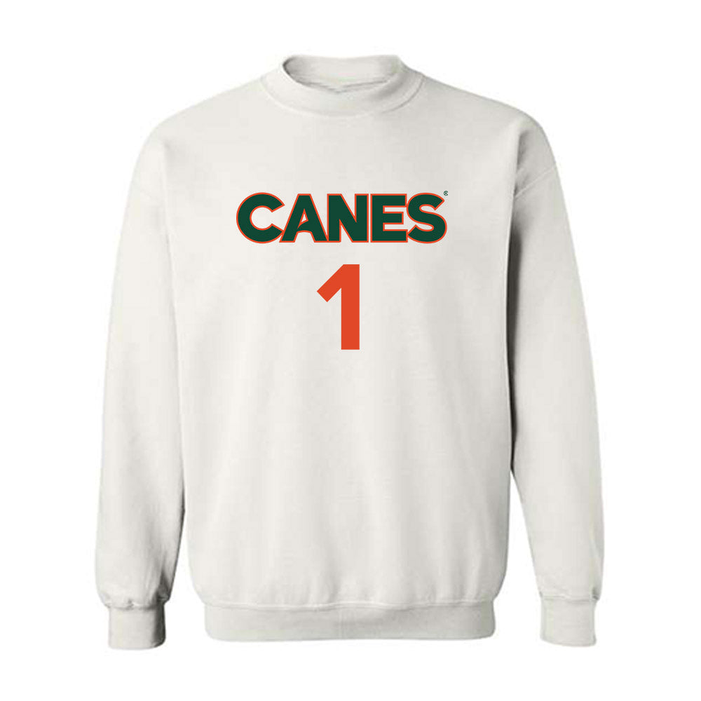 Miami - NCAA Women's Basketball : Cameron Williams - Replica Shersey Crewneck Sweatshirt-0