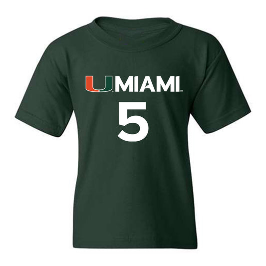 Miami - NCAA Men's Basketball : Malik Reneau - Replica Shersey Youth T-Shirt-0