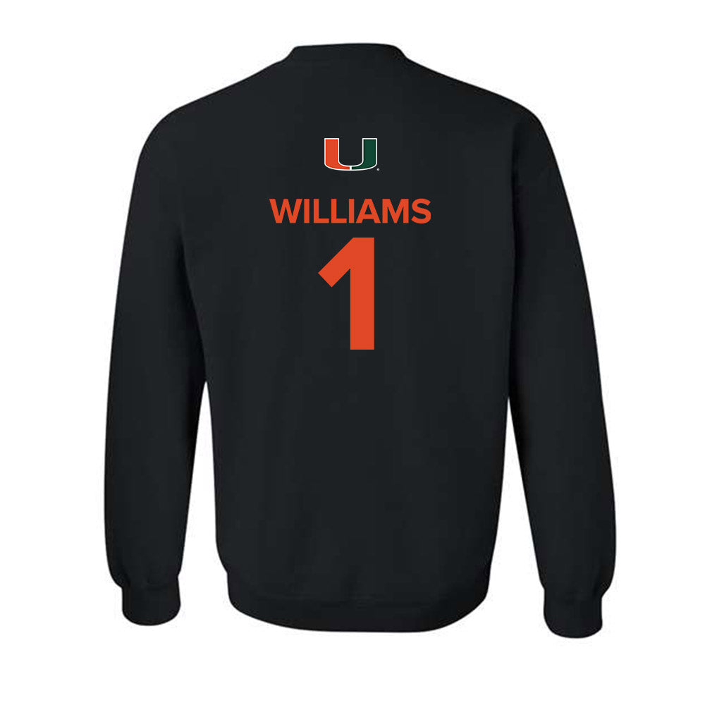 Miami - NCAA Women's Basketball : Camille Williams - Replica Shersey Crewneck Sweatshirt-1