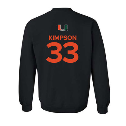 Miami - NCAA Women's Basketball : Amarachi Kimpson - Replica Shersey Crewneck Sweatshirt-1