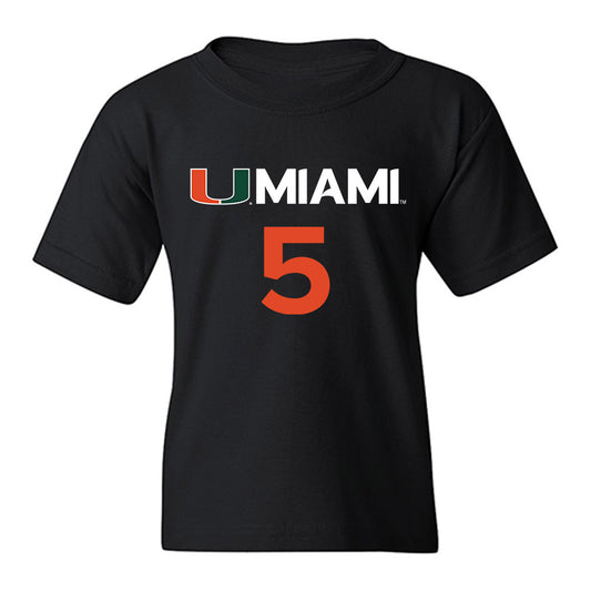 Miami - NCAA Men's Basketball : Malik Reneau - Replica Shersey Youth T-Shirt-0
