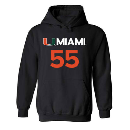 Miami - NCAA Men's Basketball : Acaden Lewis - Replica Shersey Hooded Sweatshirt-0