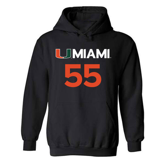 Miami - NCAA Men's Basketball : Acaden Lewis - Replica Shersey Hooded Sweatshirt-0