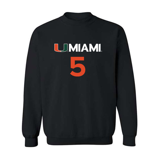 Miami - NCAA Men's Basketball : Malik Reneau - Replica Shersey Crewneck Sweatshirt-0