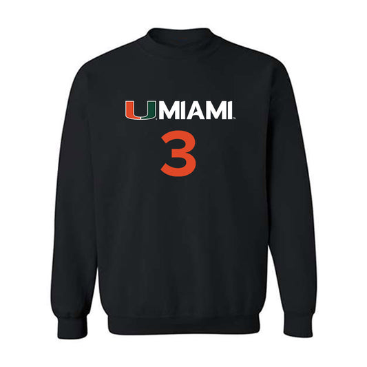 Miami - NCAA Men's Basketball : Tre Donaldson - Replica Shersey Crewneck Sweatshirt-0