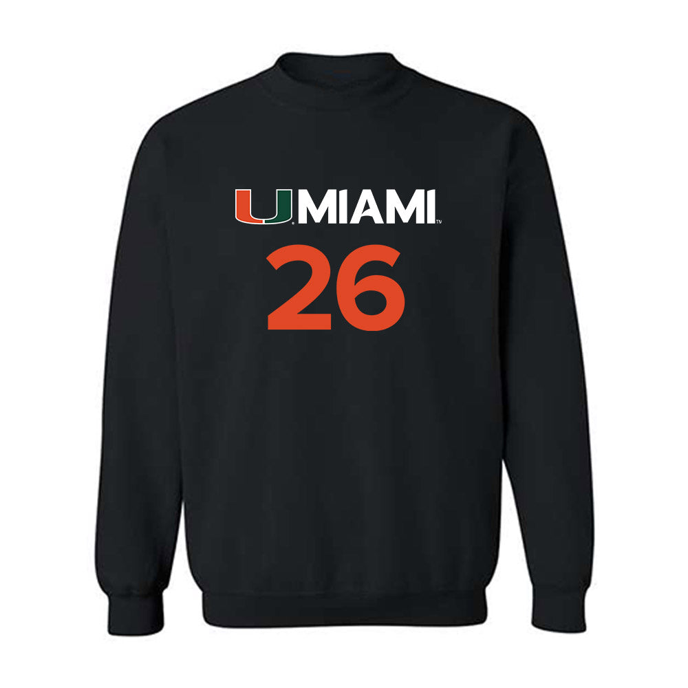 Miami - NCAA Women's Basketball : Dayana Mendes - Replica Shersey Crewneck Sweatshirt-0