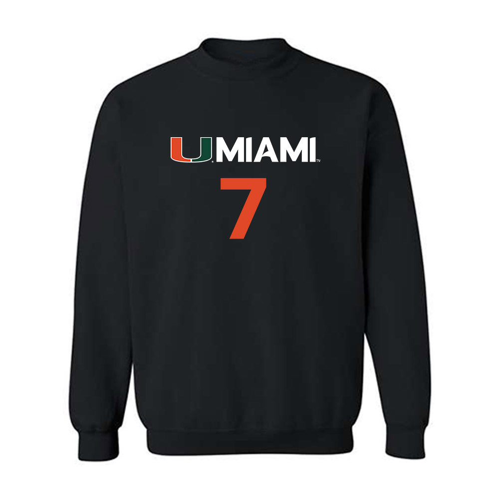 Miami - NCAA Men's Basketball : Shelton Henderson - Replica Shersey Crewneck Sweatshirt-0