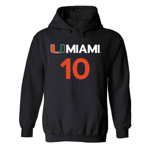 Miami - NCAA Men's Basketball : Tru Washington - Replica Shersey Hooded Sweatshirt-0