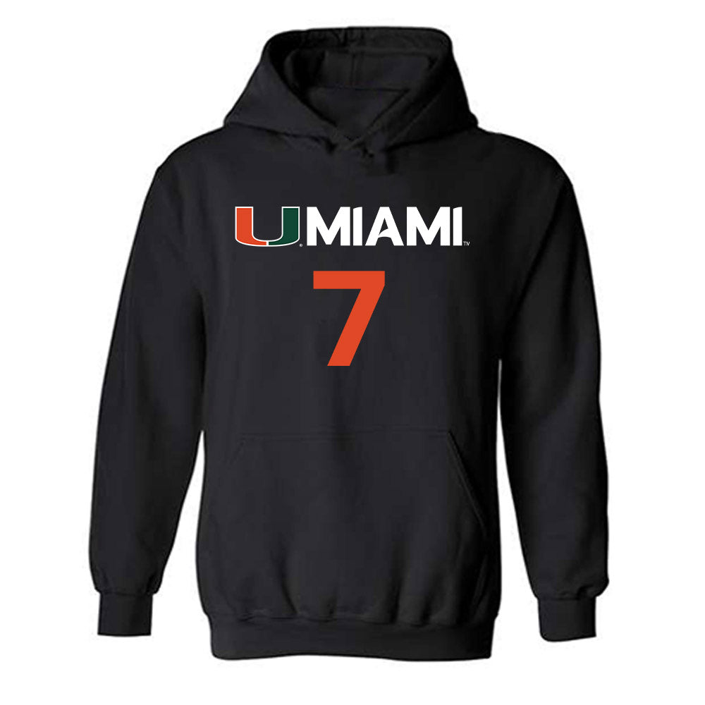 Miami - NCAA Men's Basketball : Shelton Henderson - Replica Shersey Hooded Sweatshirt-0
