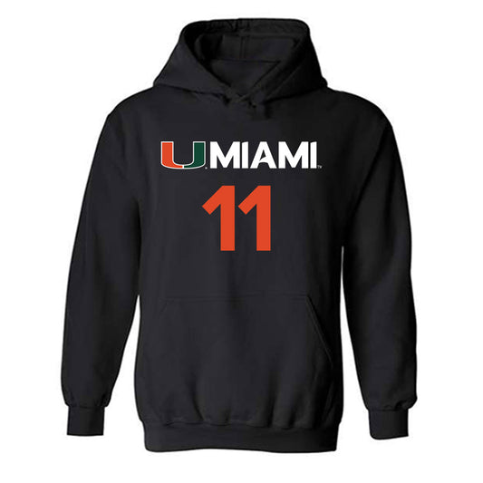 Miami - NCAA Men's Basketball : Salih Altuntas - Replica Shersey Hooded Sweatshirt-0
