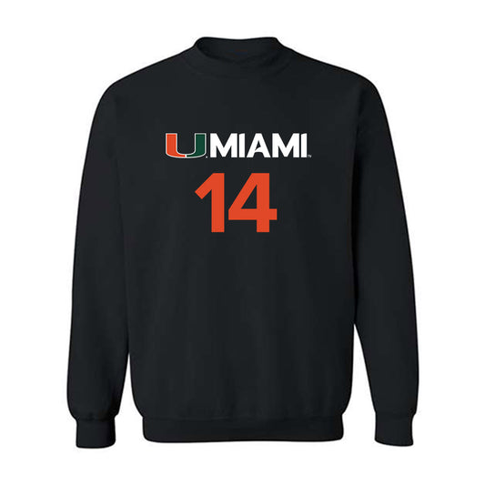 Miami - NCAA Women's Basketball : Gal Raviv - Replica Shersey Crewneck Sweatshirt-0