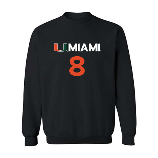 Miami - NCAA Men's Basketball : Ernest Udeh Jr. - Replica Shersey Crewneck Sweatshirt-0