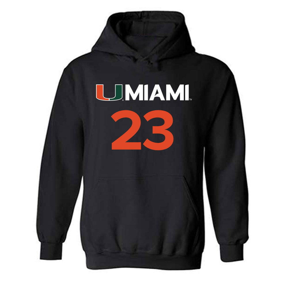 Miami - NCAA Women's Basketball : Meredith Tippner - Replica Shersey Hooded Sweatshirt-0