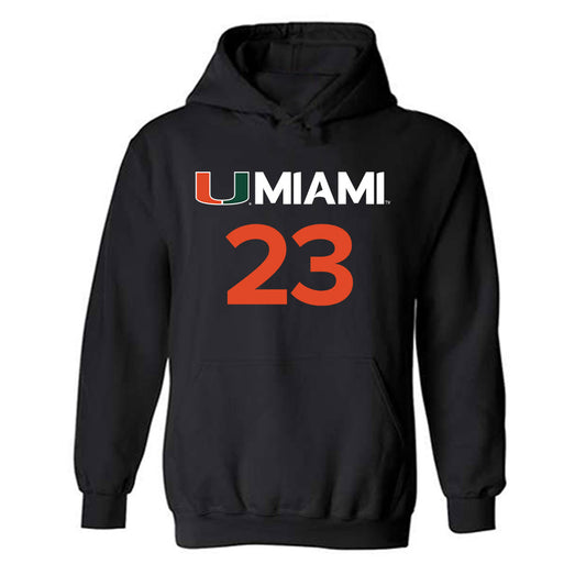 Miami - NCAA Women's Basketball : Meredith Tippner - Replica Shersey Hooded Sweatshirt-0