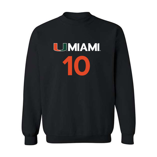 Miami - NCAA Men's Basketball : Tru Washington - Replica Shersey Crewneck Sweatshirt-0