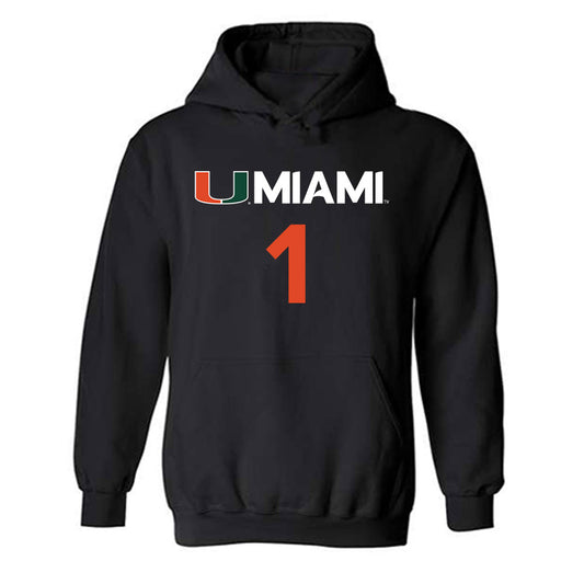 Miami - NCAA Women's Basketball : Cameron Williams - Replica Shersey Hooded Sweatshirt-0
