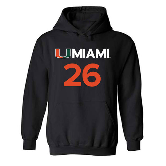 Miami - NCAA Women's Basketball : Dayana Mendes - Replica Shersey Hooded Sweatshirt-0