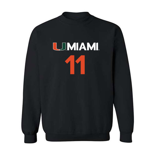 Miami - NCAA Men's Basketball : Salih Altuntas - Replica Shersey Crewneck Sweatshirt-0