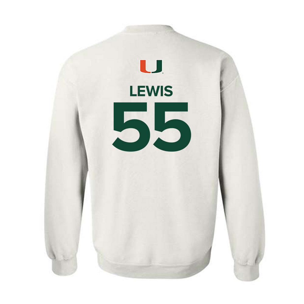 Miami - NCAA Men's Basketball : Acaden Lewis - Replica Shersey Crewneck Sweatshirt-1