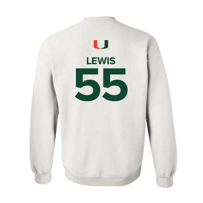 Miami - NCAA Men's Basketball : Acaden Lewis - Replica Shersey Crewneck Sweatshirt-1