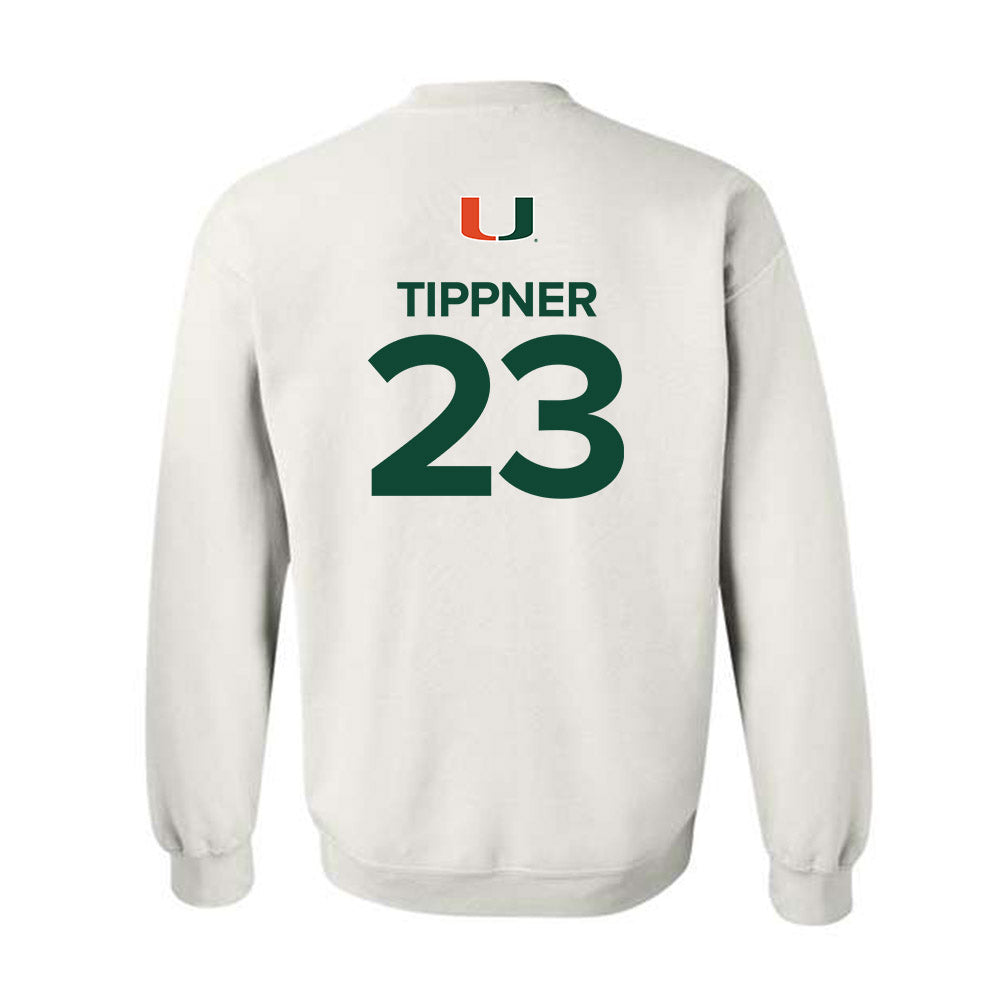 Miami - NCAA Women's Basketball : Meredith Tippner - Replica Shersey Crewneck Sweatshirt-1