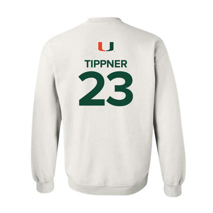 Miami - NCAA Women's Basketball : Meredith Tippner - Replica Shersey Crewneck Sweatshirt-1
