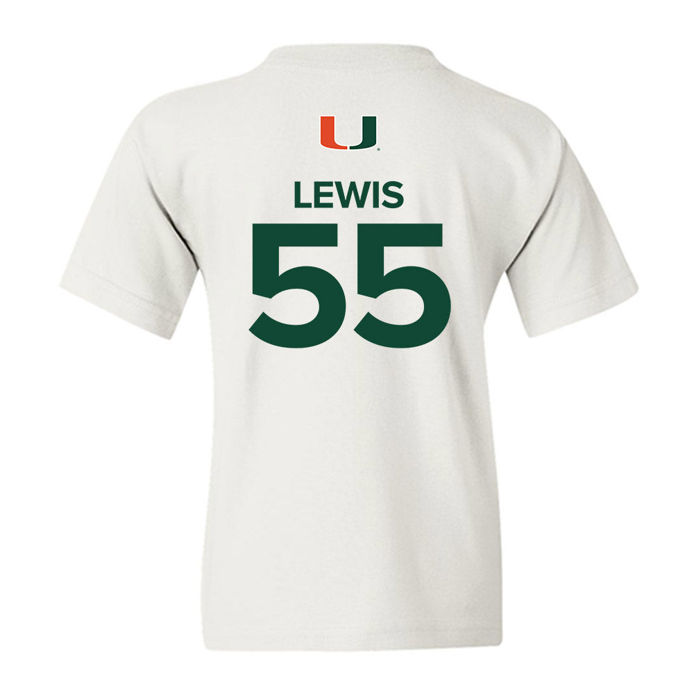 Miami - NCAA Men's Basketball : Acaden Lewis - Replica Shersey Youth T-Shirt-1