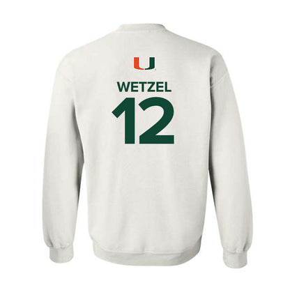 Miami - NCAA Women's Basketball : Natalie Wetzel - Replica Shersey Crewneck Sweatshirt-1