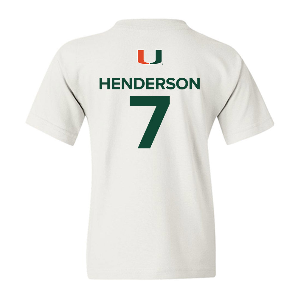 Miami - NCAA Men's Basketball : Shelton Henderson - Replica Shersey Youth T-Shirt-1