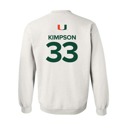 Miami - NCAA Women's Basketball : Amarachi Kimpson - Replica Shersey Crewneck Sweatshirt-1