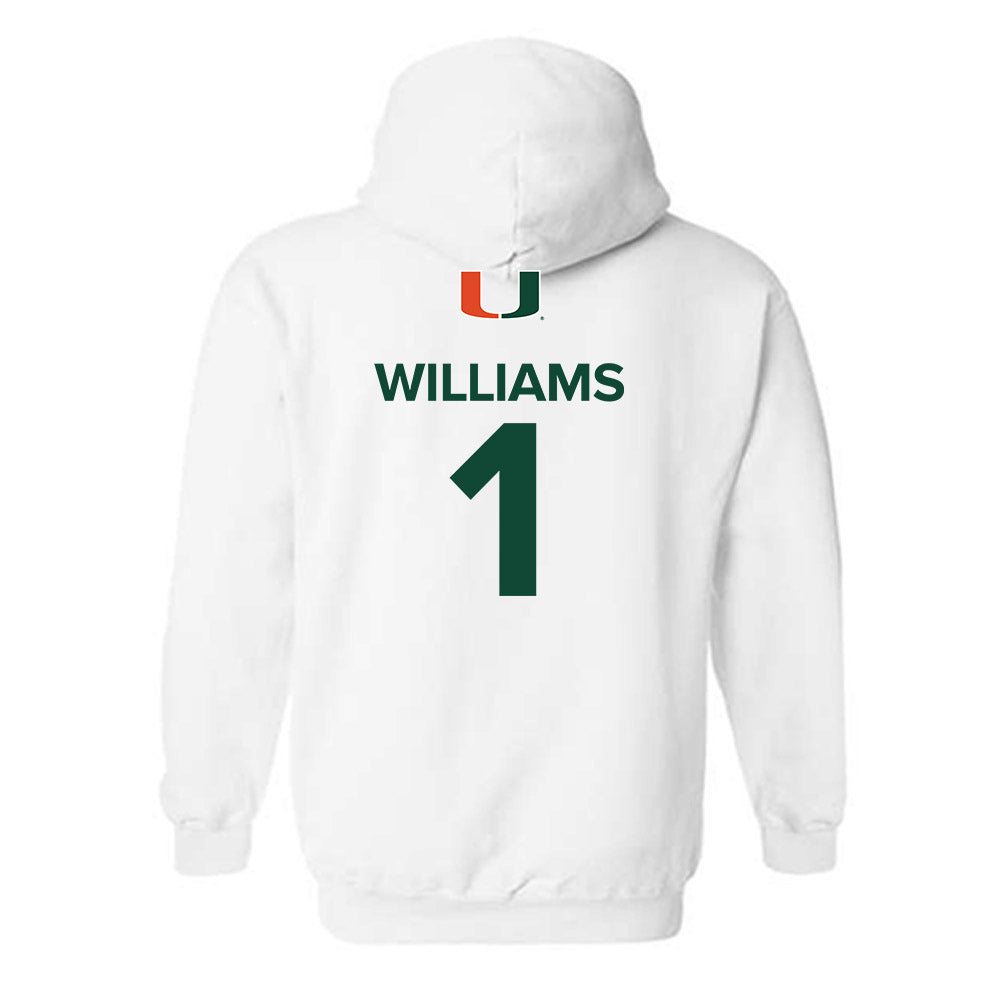 Miami - NCAA Women's Basketball : Cameron Williams - Replica Shersey Hooded Sweatshirt-1