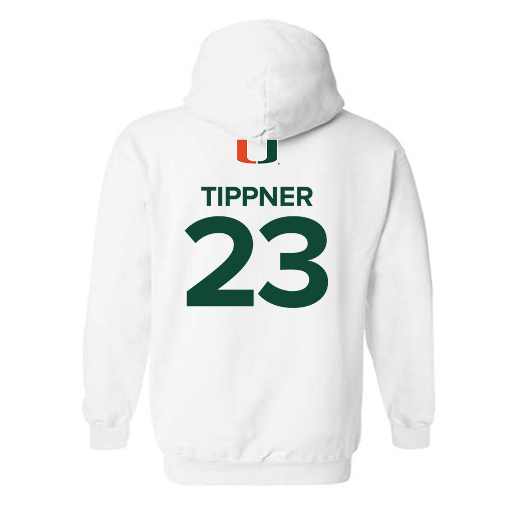 Miami - NCAA Women's Basketball : Meredith Tippner - Replica Shersey Hooded Sweatshirt-1
