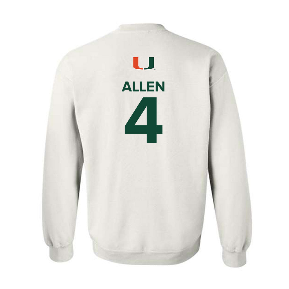 Miami - NCAA Men's Basketball : Marcus Allen - Replica Shersey Crewneck Sweatshirt-1