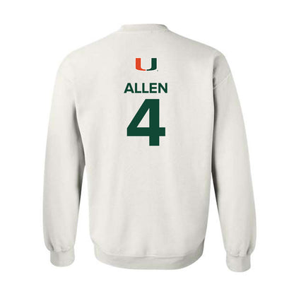 Miami - NCAA Men's Basketball : Marcus Allen - Replica Shersey Crewneck Sweatshirt-1