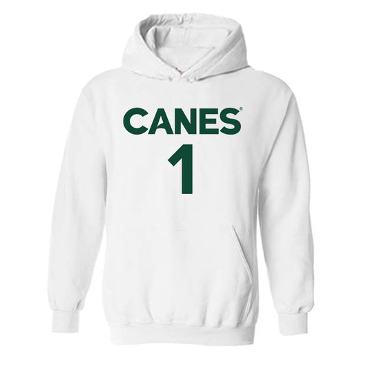 Miami - NCAA Women's Basketball : Cameron Williams - Replica Shersey Hooded Sweatshirt-0