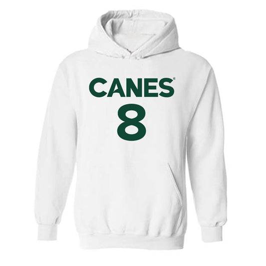 Miami - NCAA Men's Basketball : Ernest Udeh Jr. - Replica Shersey Hooded Sweatshirt-0