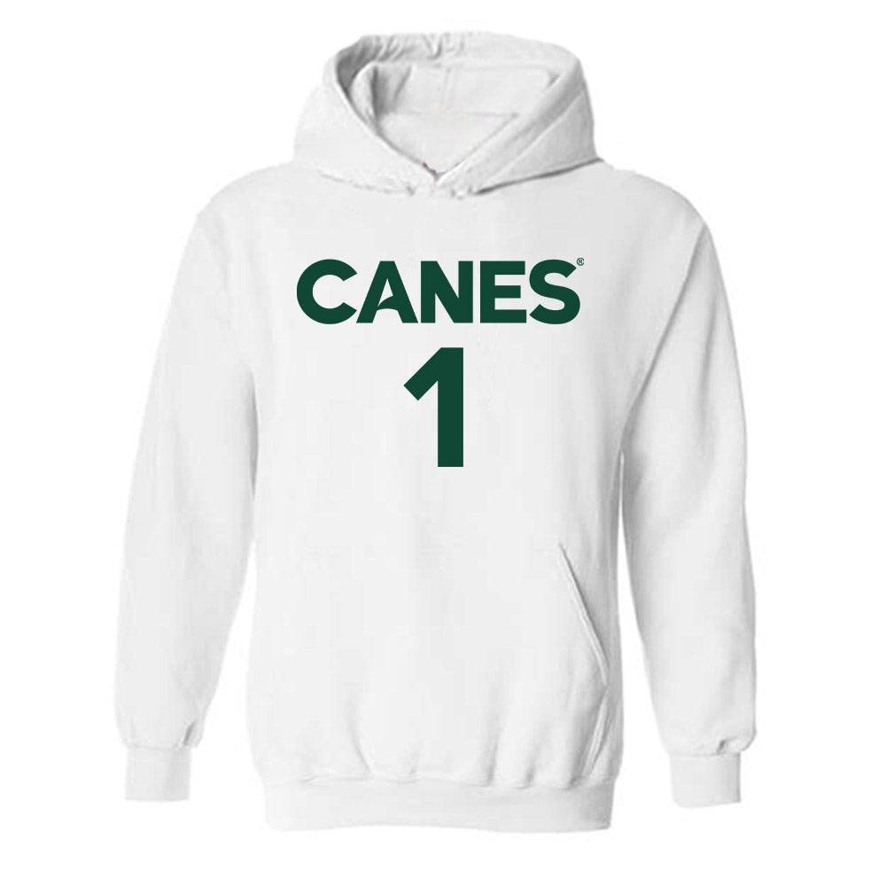Miami - NCAA Women's Basketball : Camille Williams - Replica Shersey Hooded Sweatshirt-0